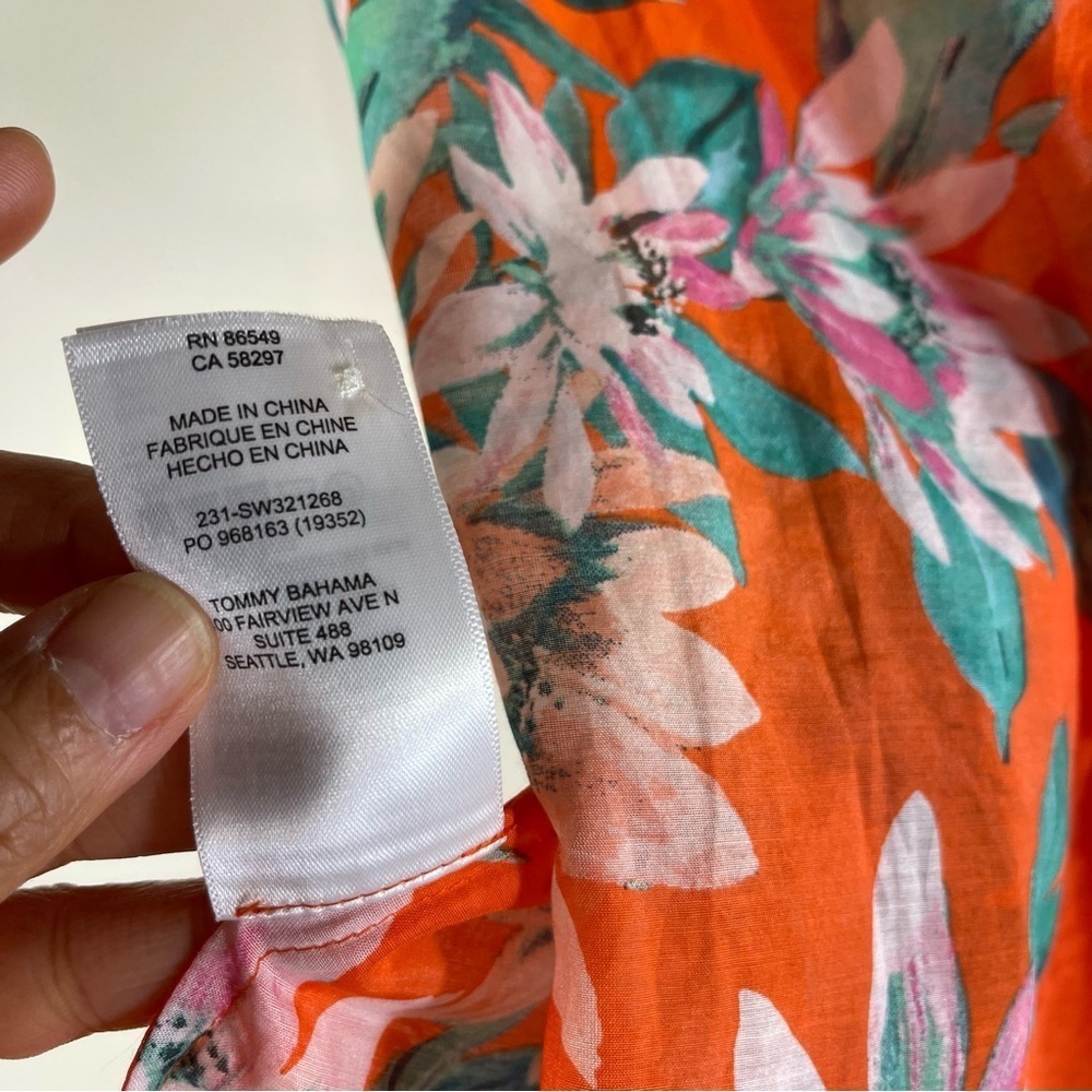 Tommy Bahama Joyful Bloom Cotton & Silk Top Size M - Picture 10 of 14